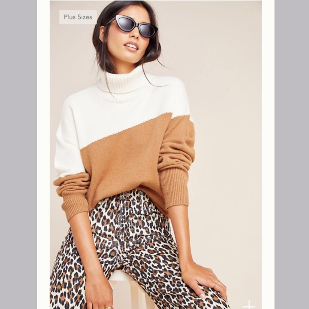 Anthropologie leanna colorblocked turtleneck large